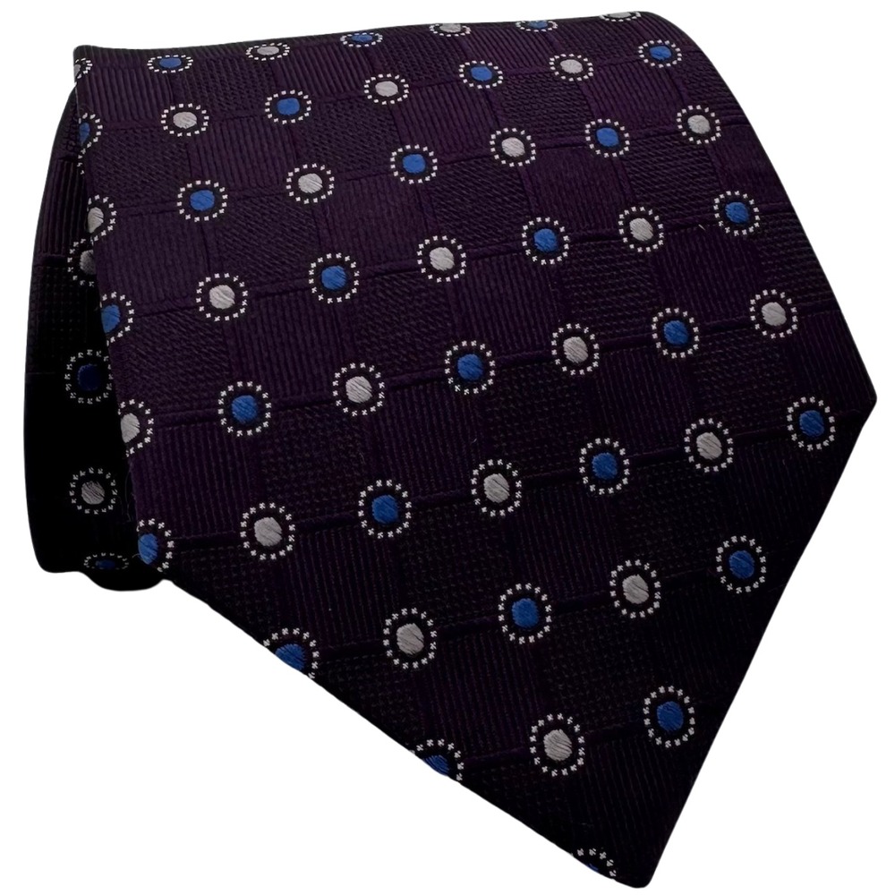 New Jos‎ A Bank Neck Tie Men's Silk Geometric Purple Executive Classic Preppy